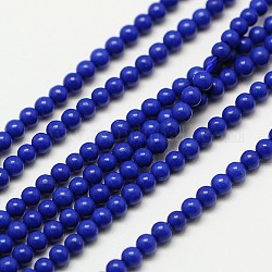 Lapis synthétiques brins de perles lazuli, ronde, 2mm, Trou: 0.8mm, Environ 184 pcs/chapelet, 16 pouce