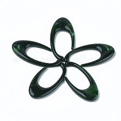 Abalorios de acrílico, estilo de imitación de piedras preciosas, sin agujero / sin perforar, verde oscuro, 69x33x8mm, aproximamente 70 unidades / 500 g