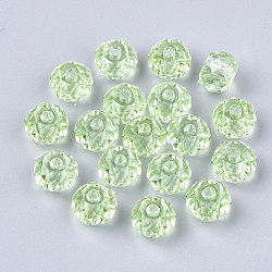 Transparent Resin Beads, Faceted, Rondelle, Green Yellow, 7.5~8x5~5.5mm, Hole: 1.5mm