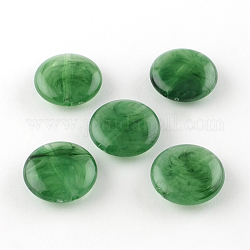 Flachen, runden Edelstein-Imitation Acrylperlen, mittleres Seegrün, 22x8.5 mm, Bohrung: 2 mm, ca. 190 Stk. / 500 g