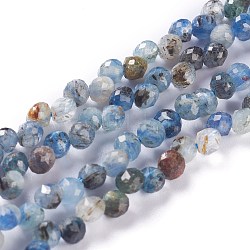 Chapelets de perles en cyanite naturelle, top foré, facette, larme, 4~5mm, Trou: 0.9mm, Environ 90 pcs/chapelet, 16.54 pouce (42 cm)