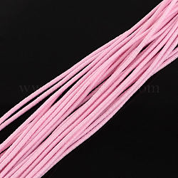 Elastic Cord, with Fibre Outside and Rubber Inside, Pearl Pink, 2mm, about 109.36 yards(100m)/bundle