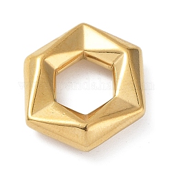 304 Edelstahl-Abstandhalter-Perlen, Großloch perlen, Hexagon, golden, 17.5x21x4 mm, Bohrung: 8.8 mm