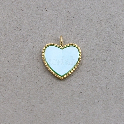 Acrylic Pendants, with Light Gold Plated Alloy Findings, Heart, Light Cyan, 18x16x2.5mm, Hole: 2mm