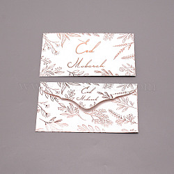 Buste di carta, rettangolo con la parola eid mubarak, peachpuff, 175x95x1.5mm, 10 pc / set
