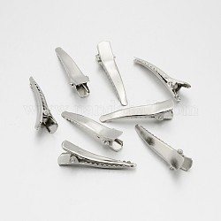 Accessori di clip alligatore per capelli di ferro, platino, 34x4~7x9.5mm