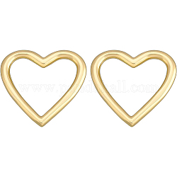 Anelli di collegamento in ottone benecreat 10 pz, cuore, vero placcato oro 18k, 23~24x24~25x2.4mm, diametro interno: 19x15mm, 10 pc