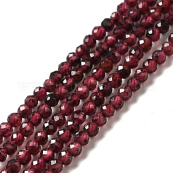Chapelets de perles de grenat naturel, facette, ronde, 2~2.5mm, Trou: 0.4mm, Environ 191 pcs/chapelet, 15.35'' (39 cm)