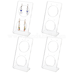 Прозрачные акриловые стойки для серег, l-образный дисплей для 2 пары подвесных сережек, прозрачные, 8x4x16 см, отверстие : 2.2 мм