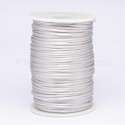 Polyester Cord, Satin Rattail Cord, for Beading Jewelry Making, Chinese Knotting, Gainsboro, 2mm, about 100yards/roll