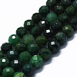 African brins jade perles naturelles, facetté (64 facettes), ronde, 6mm, Trou: 0.8mm, Environ 62~67 pcs/chapelet, 15.16~15.55 pouce (38.5~39.5 cm)