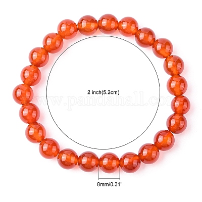 Pulseras elásticas con cuentas de cornalina natural teñida&nbsp;B072-4-1