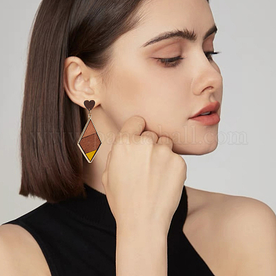 Orecchini A Perno In Corteccia Di Betulla: Acciaio Chirurgico Ipoallergenico - Italia - Foto 7