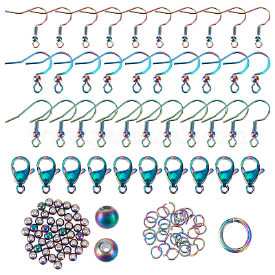 Wholesale PH PandaHall 120pcs Rainbow Color Earring Making Kit 3 Sizes Fish  Hook Ear Wire with Loop 304 Stainless Steel French Earring Hooks Lobster  Claw Clasps Jump Rings Spacer Beads for Jewelry
