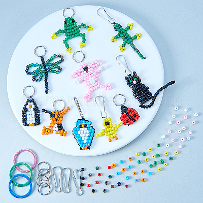 SUNNYCLUE 1 Box 1000+ Pcs Bead Pets Kit for Arts and Crafts Include Keychain & Lanyard - Makes 10 Bead Pets