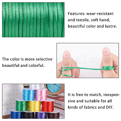 10Rolls 2MM 10 Colors Nylon Macrame Cord Chinese Knotting Braided Kumihimo  Beading String Thread DIY Jewelry Making