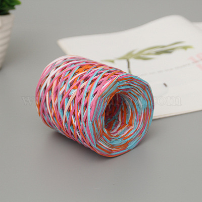 Colored Paper Raffia Ribbon, Twine Cord String for Gift Wrapping, Craft