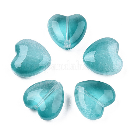 Transparent Spray Painted Glass Beads GLAA-N035-030-C01-1