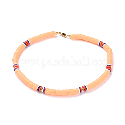 Handgemachte Polymer Clay heishi Perlen Halsketten NJEW-JN02446-02-1