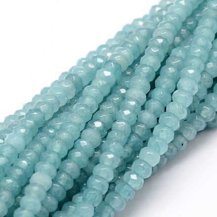 Chapelets de perles en rondelles en jade de Malaisie naturel teint G-E316-2x4mm-26-1