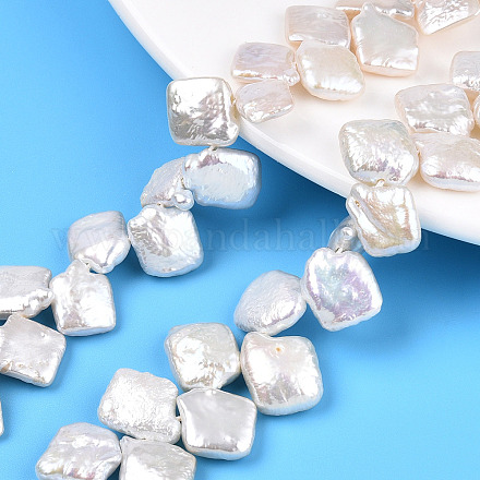 Fili di perle keshi di perle nucleate naturali barocche PEAR-S020-K10-1