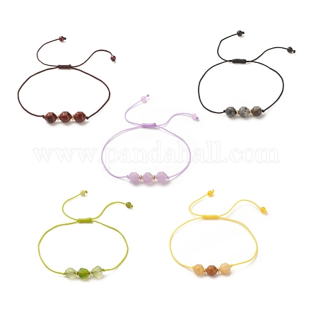 Ensemble de bracelets en perles de pierres précieuses naturelles BJEW-JB08245-1