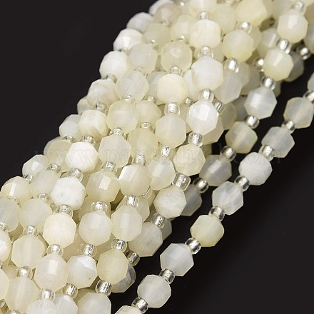 Brins de perles de pierre de lune blanche naturelle de grade A G-O201B-40-1