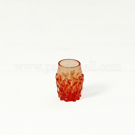 エンボスミニレジンカップ  ドールハウスアクセサリー用  小道具の装飾のふりをする  レッドオレンジ  9x12mm BOTT-PW0001-185C-1