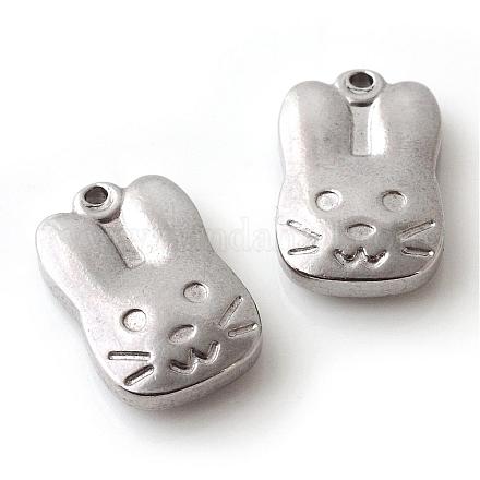 201 Stainless Steel Bunny Pendants STAS-Q195-48-1