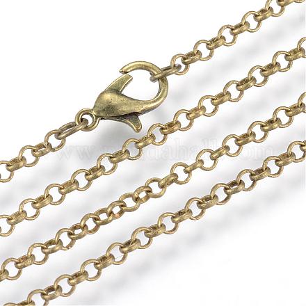 Iron Rolo Chains Necklace Making MAK-R017-60cm-AB-1