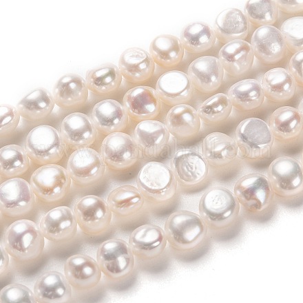 Fili di perle di perle d'acqua dolce coltivate naturali PEAR-L033-51-01-1