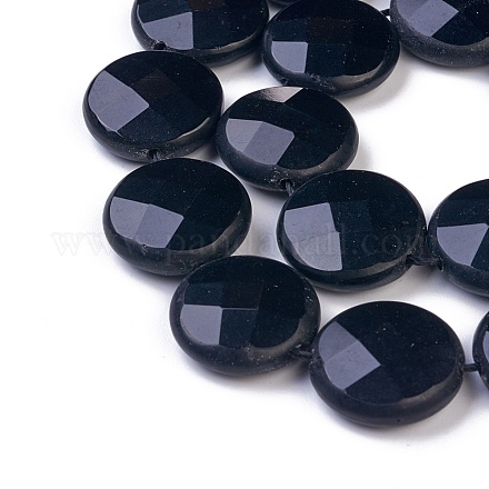 Chapelets de perles perles en agate noire naturelle G-I225-28-20mm-1
