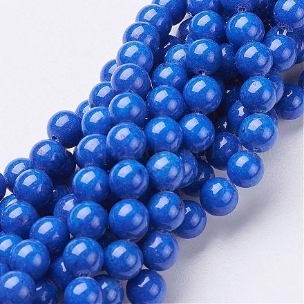 Natural Mashan Jade Round Beads Strands G-D263-8mm-XS08-1