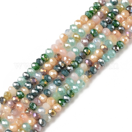 Chapelets de perles en verre électroplaqué X-EGLA-I015-04B-1