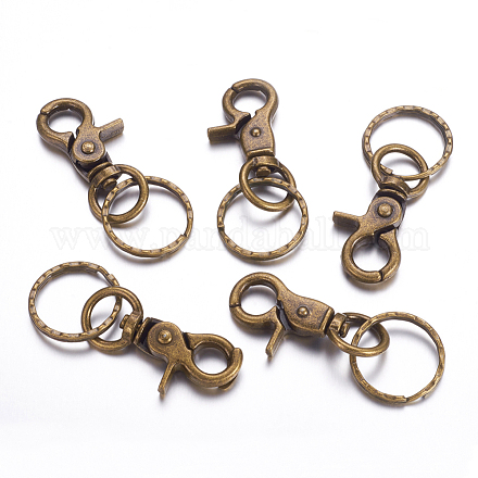 Hebillas giratorias de hierro con anillos de llaves HJEW-H017-AB-1