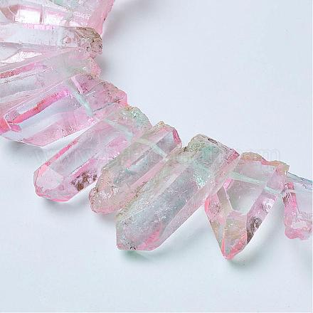 Perles de cristal de quartz naturel pointues G-G959-06F-1
