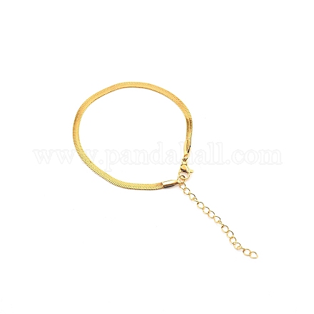 3mm 304 acier inoxydable serpent plat dôme chevrons chaîne lien bracelet pour hommes femmes BJEW-CJC0001-02B-1