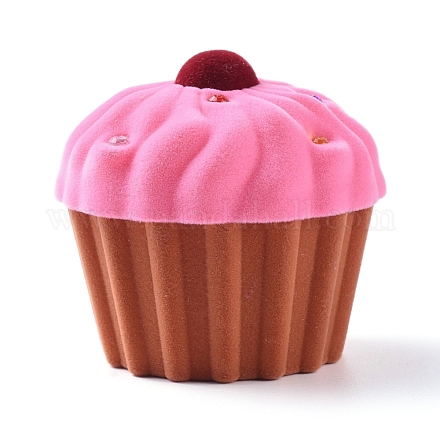 Cup Cake Shape Velvet Jewelry Boxes VBOX-L002-A01-1
