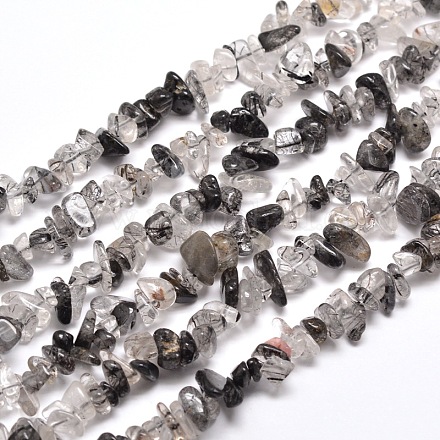 Rutile brins de perles naturelles de pépites de quartz G-M205-57-1