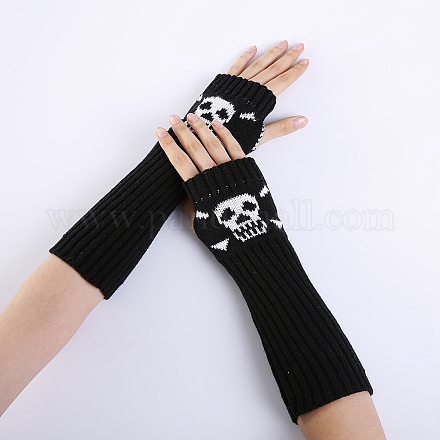 Polyacrylonitrile Fiber Yarn Knitting Long Fingerless Gloves COHT-PW0001-18B-1