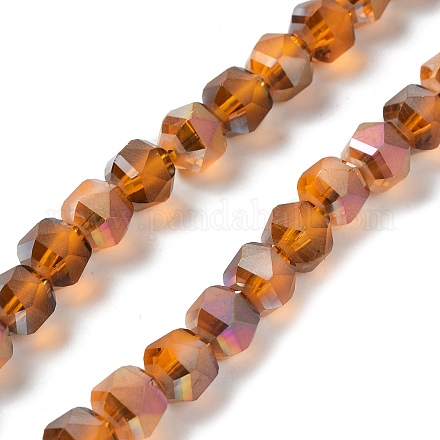 Chapelets de perles en verre transparent électrolytique EGLA-I018-HR02-1