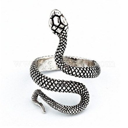 Мужские регулируемые кольца из сплава со змеей RJEW-BB70587-A-1