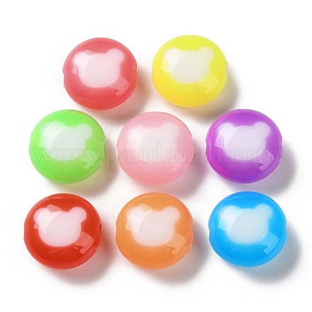 Perles acryliques opaques bicolores SACR-I005-04C-1