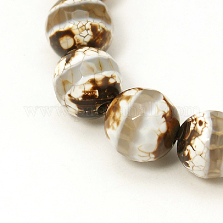 Perles de dzi motif rayé style tibétain TDZI-G002-12mm-10-1