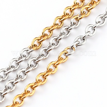 Two Tone 304 Stainless Steel Cable Chains CHS-B001-09-1