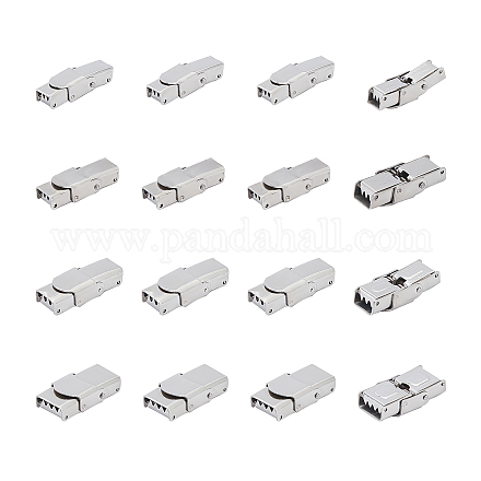 SUPERFINDINGS 20pcs Smooth Surface 201 Stainless Steel Watch Band Clasps for Leather Watch Bands Straps STAS-FH0001-12P-1