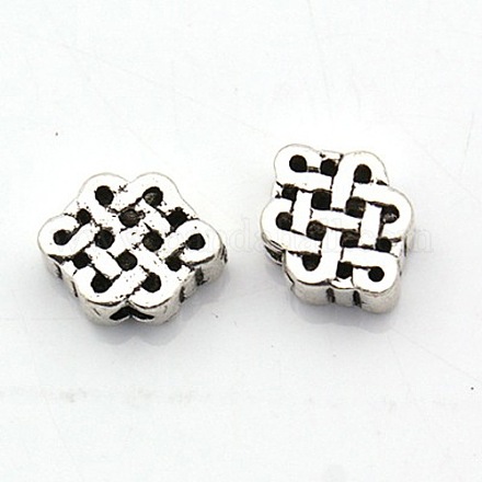 Antique Silver Vintage Knot Brass Beads X-TIBEB-F009A-AS-1