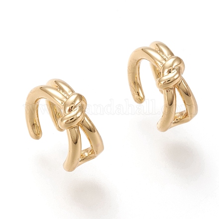 Brass Cuff Earrings EJEW-F255-05G-1