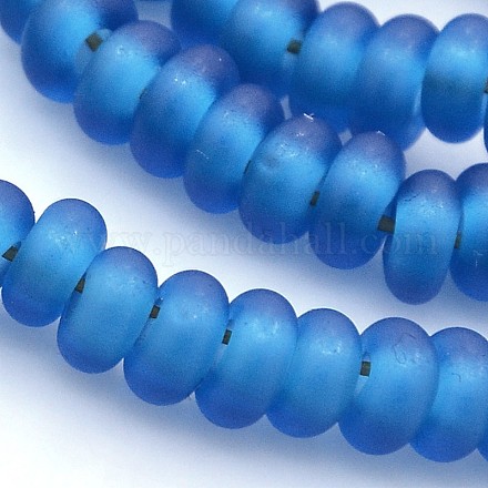 Handmade Frosted Lampwork Beads Strands LAMP-J061-03-1