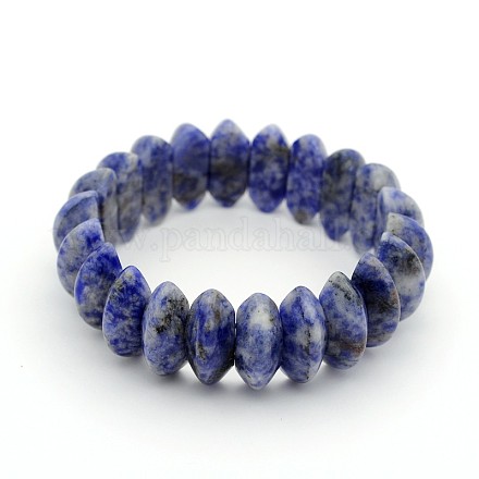 Bracelet en jaspe avec perles bleues BJEW-J121-06-1
